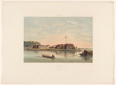 Fort Zeelandia te Paramaribo. Gezigt op het Fort Zelandia te Paramaribo door jonkheer Jacob Eduard van Heemskerck