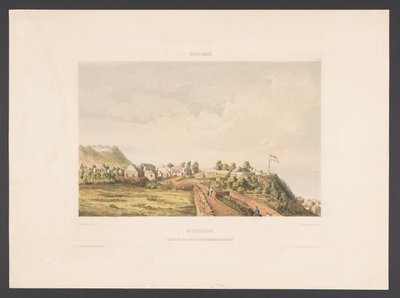 Gezicht op Fort Oranje, de krater, genomen van de pastorij door jonkheer Jacob Eduard van Heemskerck