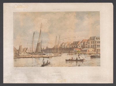Waaigat en stadswal van Willemstad door jonkheer Jacob Eduard van Heemskerck