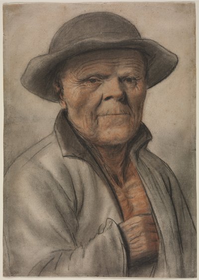 Portret van een Oude Man door manner of Nicolas Lagneau