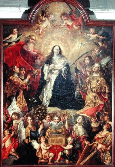 Aanbidding van de Maagd door or Liemaecker Nicolaas de Liemakere