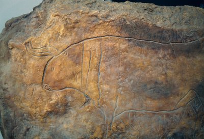 Graffito met stier. Oude Griekse beschaving, Magna Graecia door Theodore Charles Ange Coquelin