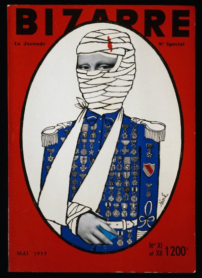 Mona Lisa, omslag van speciaal nummer van Bizarre magazine, Parijs, Libreries des Tuileries, mei 1959, Frankrijk, 20e eeuw door Theodore Charles Ange Coquelin