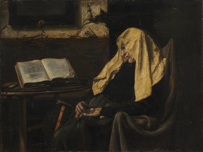 Oude Vrouw Slapend door possibly France, mid 19th Century