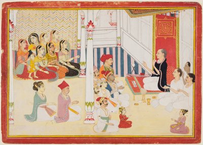 Svetambara Jain leraar geeft instructie door possibly by Sahib Ram