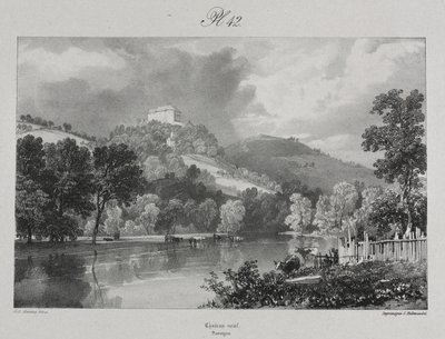 Pittoreske en romantische reizen in het oude Frankrijk. Auvergne: Château Neuf door probably by Antoine Louis Barye