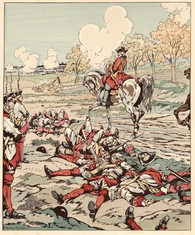 Kanon? Nou... Het doodt, hier zijn alle woorden van Saint Pern (Saint-Pern) uitgesproken met zijn snuifdoos in de hand na het bloedbad van grenadiers door de kanonnen van het vijandelijke leger tijdens de Slag bij Minden in 1759 tijdens de Zevenjarige Oorl door pseudonym for Onfray de Breville Jacques Job