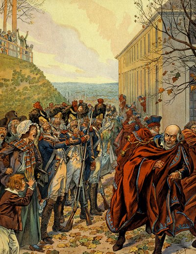Staatsgreep van Napoleon I Bonaparte: Vlucht uit de Raad van Vijfhonderd op 19 brumaire (10 november) door pseudonym for Onfray de Breville Jacques Job