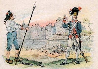 Vernietiging (sloop, ontmanteling) van de Bastille door pseudonym for Onfray de Breville Jacques Job