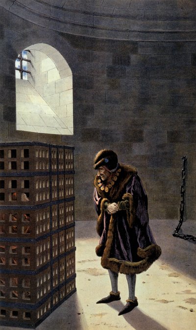 Franse koning Lodewijk XI bezoekt kardinaal Jean de la Balue in de gevangenis door pseudonym for Onfray de Breville Jacques Job