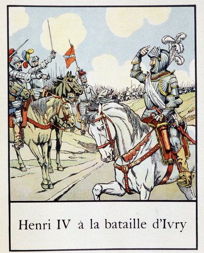 Henri IV (1553 - 1610) bij de Slag bij Ivry in 1590 - in 