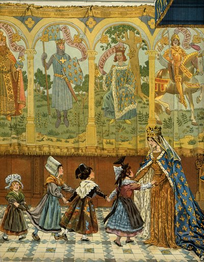 Geschiedenis van Frankrijk in de Middeleeuwen: Allegorie van de Franse provincies die aan de kroon van Frankrijk zijn bevestigd onder het bewind van koning Lodewijk XI de Voorzichtige (1423-1483) door pseudonym for Onfray de Breville Jacques Job