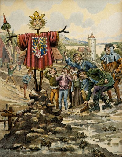 Geschiedenis van Frankrijk in de Middeleeuwen: de inwoners van Dinant maakten een vogelverschrikker met de wapens van de graaf van Charolais (toen Karel de Stoute) die de stad op 25 augustus 1466 bestormde. Illustratie door Jacques Marie Gaston Onfray de B door pseudonym for Onfray de Breville Jacques Job