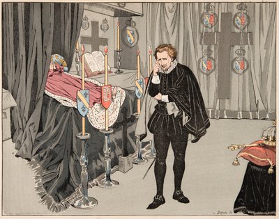 Illustratie uit het boek Le bon roy Henri, geïllustreerd door Jacques Marie Gaston Onfray de Breville, genaamd JOB (1858-1931): Op 9 juni door pseudonym for Onfray de Breville Jacques Job