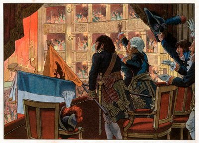 In Florence, in de theaterzaal, Joachim Murat en een Russische ambassadeur verenigen hun vlag door pseudonym for Onfray de Breville Jacques Job
