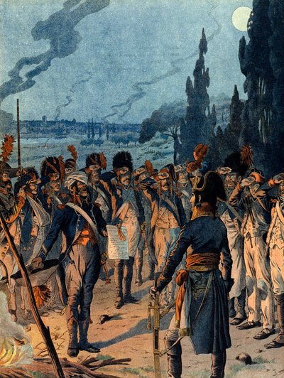 Italiaanse Campagne: Op de avond van de Slag bij Lodi op 10 mei door pseudonym for Onfray de Breville Jacques Job