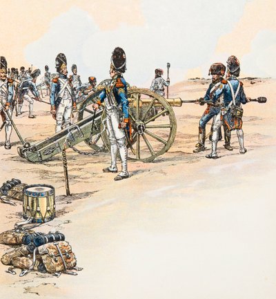 Kanonniers van de Grote Armee door Napoleon Bonaparte, Privécollectie door pseudonym for Onfray de Breville Jacques Job