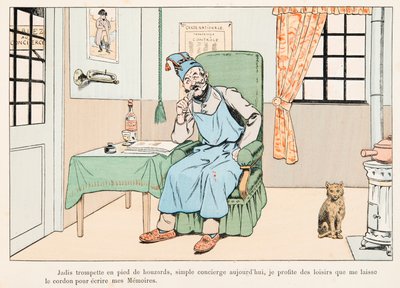 Jacques Marie Gaston Onfroy de Breville, bekend als JOB (1858-1931) - Half Balance Writing Memories, Privécollectie door pseudonym for Onfray de Breville Jacques Job