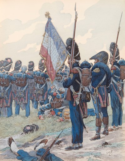 Le dernier carré à Waterloo (18 juni 1815), Privécollectie door pseudonym for Onfray de Breville Jacques Job
