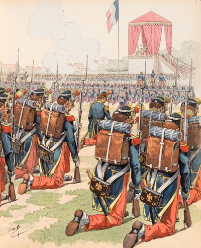 Mis gehouden in het kamp van Chalon onder Napoleon III (ook kamp van Mourmelon), Privécollectie door pseudonym for Onfray de Breville Jacques Job