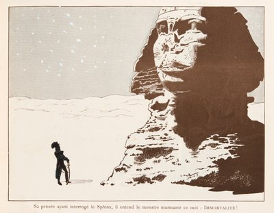 Napoleon Bonaparte voor de Sfinx tijdens zijn campagne in Egypte door pseudonym for Onfray de Breville Jacques Job