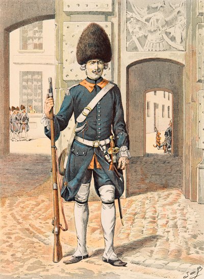 Outfit van Franse troepen door de tijden heen: 8e Regiment van de Koninklijke Garde (1815) door pseudonym for Onfray de Breville Jacques Job