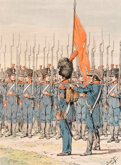 Outfit van Franse troepen door de tijden heen: Lichte Infanterie, Privécollectie door pseudonym for Onfray de Breville Jacques Job