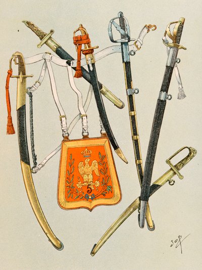 Outfit van Franse troepen in alle tijden: wapens van troepen, Groep 1, Privécollectie door pseudonym for Onfray de Breville Jacques Job
