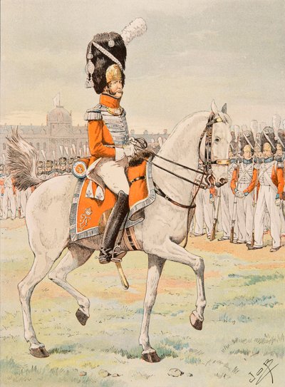 Outfit van Franse troepen door de tijden heen: Zwitserse Koninklijke Garde Officier door pseudonym for Onfray de Breville Jacques Job