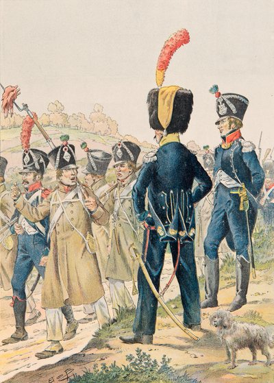 Outfit van Franse troepen in alle tijden: Officieren van Voltigeurs en Lichte Infanteriejagers onder het Eerste Keizerrijk, Privécollectie door pseudonym for Onfray de Breville Jacques Job