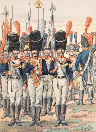 Outfit van Franse troepen in alle tijden: Porte Aigles (1812), Privécollectie door pseudonym for Onfray de Breville Jacques Job