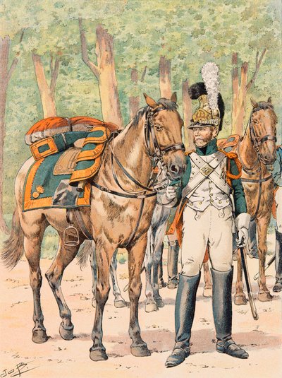 Outfit van de Franse troepen te allen tijde: Dragons de France (1814 - 1815) door pseudonym for Onfray de Breville Jacques Job