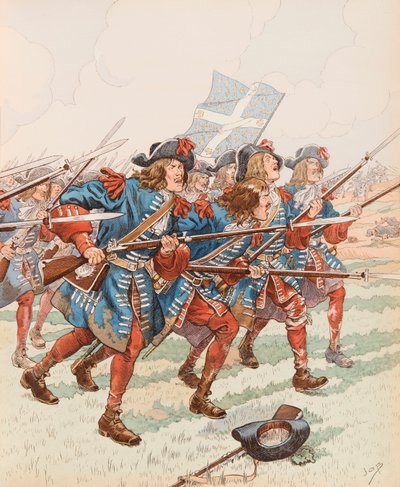 De eerste bajonet (Militaire aanval in de tijd van Lodewijk XIII) door pseudonym for Onfray de Breville Jacques Job
