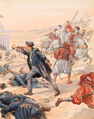 De bugel van Sidi Brahim (De bugel Guillaume Rolland (1821-1916) blies de aanval om de troepen tegen Abd el Kader in 1842 op te wekken), Privécollectie door pseudonym for Onfray de Breville Jacques Job
