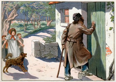 Joachim Murat (1767-1815), afgezette koning van Napels, zwierf door de Provence na zijn vlucht uit Napels in 1815. Gravure door Jacques Marie Gaston Onfray de Breville, genaamd Job (1858-1931) door pseudonym for Onfray de Breville Jacques Job