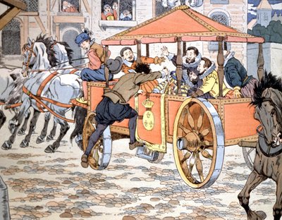 Moord op Hendrik IV, c.1900 (illustratie) door pseudonym for Onfray de Breville Jacques Job