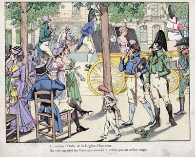 Napoleon stelt de orde van het Legioen van Eer in door pseudonym for Onfray de Breville Jacques Job