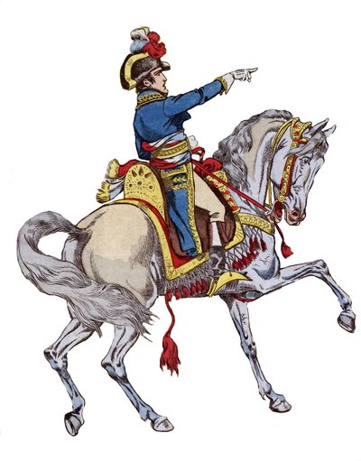 Napoleon te paard - lithografie door Job (Jacques Onfroy de Breville) uit 