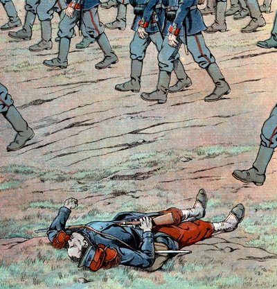 Pruisen vallen Frankrijk binnen: Franse dode soldaat door pseudonym for Onfray de Breville Jacques Job