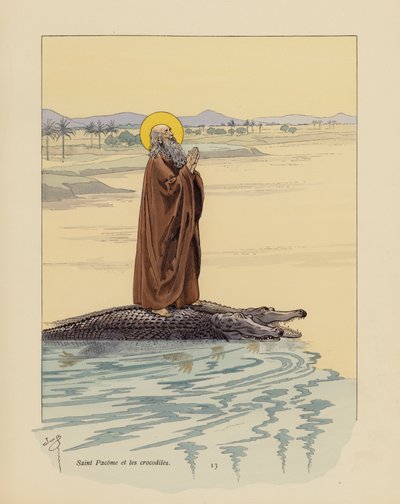 Sint Pachomius en de krokodillen door pseudonym for Onfray de Breville Jacques Job