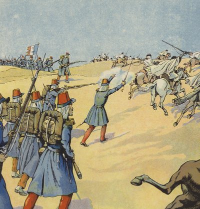 De Franse verovering van Algerije (kleur litho) door pseudonym for Onfray de Breville Jacques Job