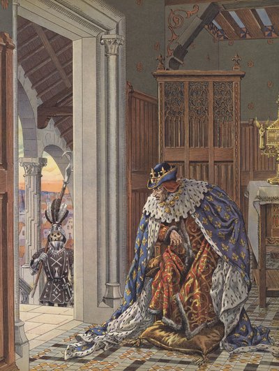 De oude koning Lodewijk XI van Frankrijk die de dood vreest door pseudonym for Onfray de Breville Jacques Job