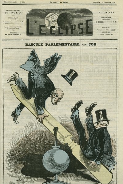 De parlementaire wissel tussen de rechter- en linkerpartijen door pseudonym for Onfray de Breville Jacques Job