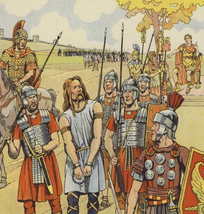 Vercingetorix geeft zich over aan Julius Caesar, 52 v.Chr. door pseudonym for Onfray de Breville Jacques Job