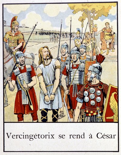 Vercingetorix geeft zich over aan Caesar - in 