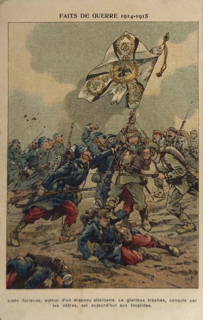 WO1: De verovering van de vlag (illustratie) door pseudonym for Onfray de Breville Jacques Job