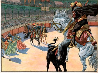 Een stierengevecht in Spanje. Joachim Murat door pseudonym for Onfray de Breville Job