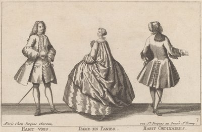 Eenvormige Kleding/Dame in Hoepelrok/Alledaagse Kleding door published by Jacques Chéreau