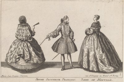 Jonge Heer Frans/Dame in Mantille door published by Jacques Chéreau