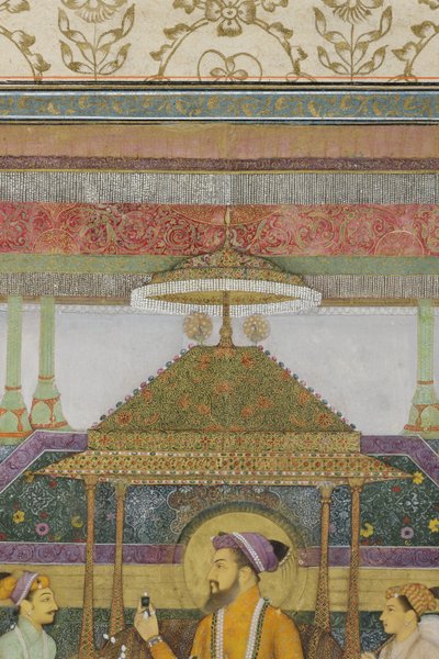 (detail) uit De Keizer Shah Jahan op de Pauwentroon, 1640 door son of Aqa Riza Abid